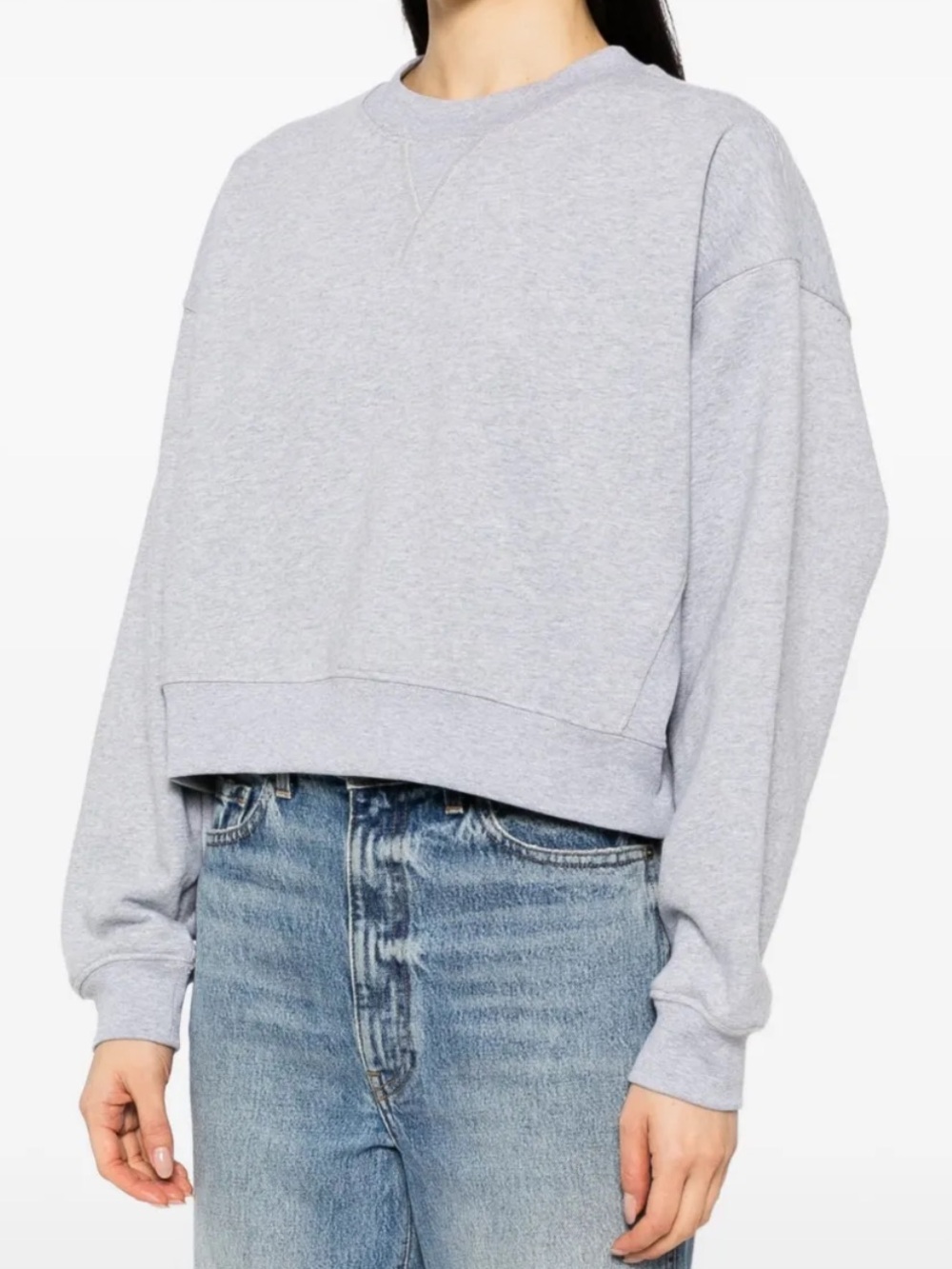 Reformation Gray Organic Cotton Cropped Sweatshirt XS - Picture 3 of 11